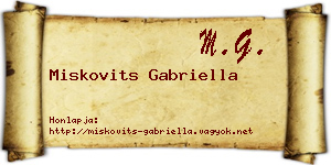 Miskovits Gabriella névjegykártya